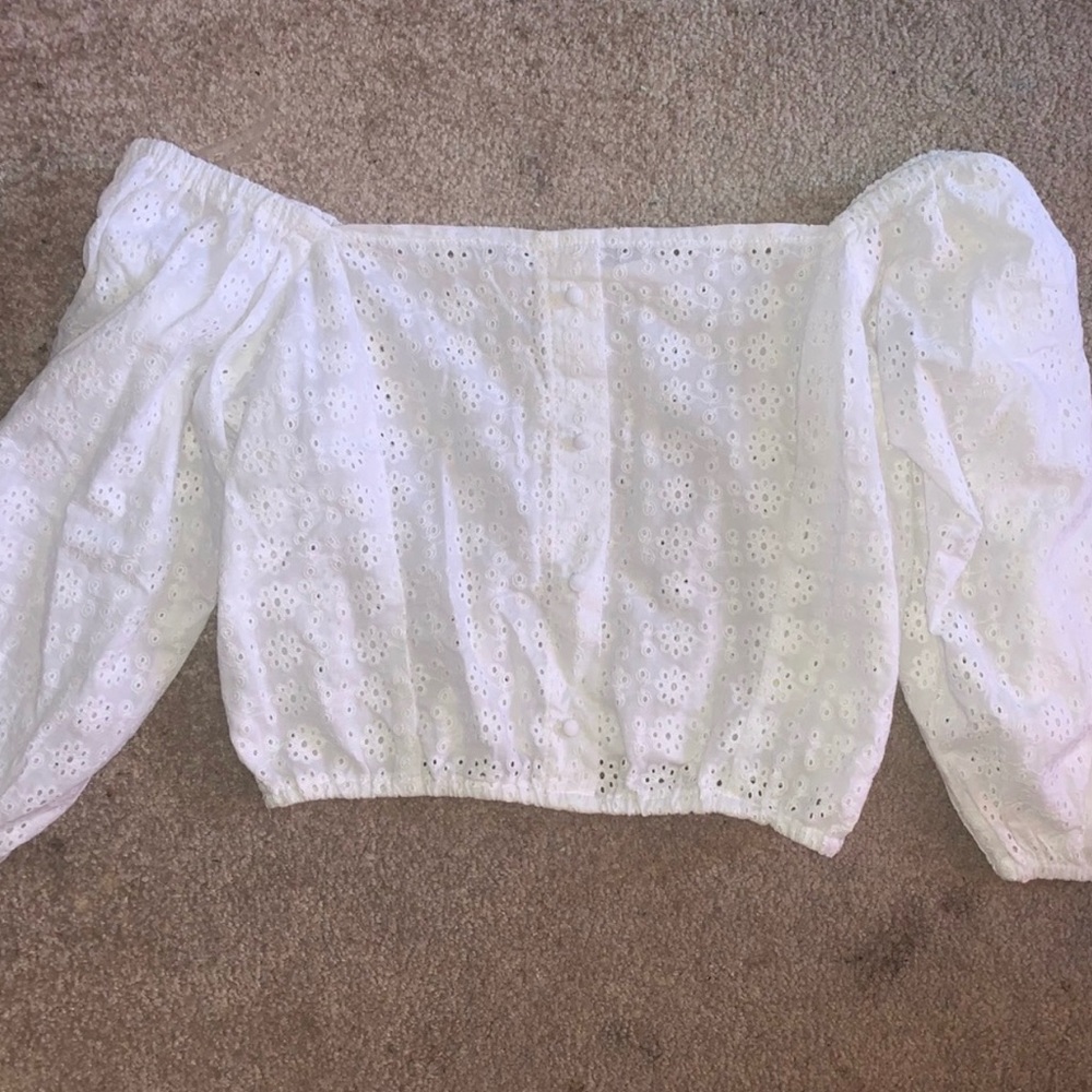 Off the Shoulder Embroidered Top - Picture 2 of 4